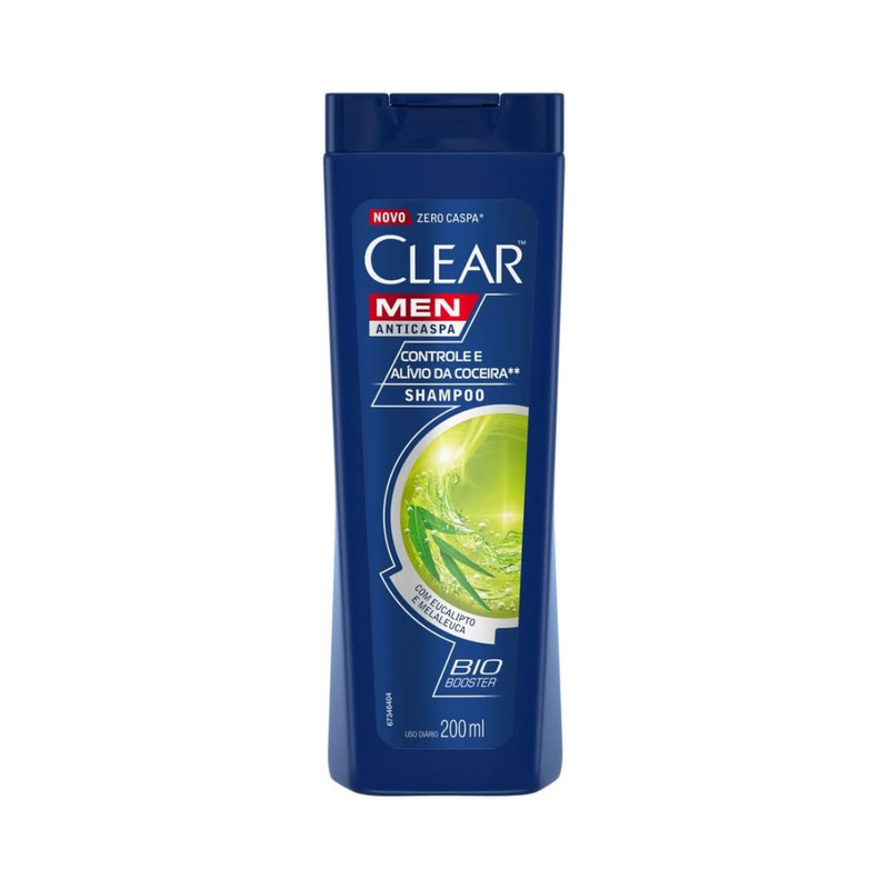 Clear Men Anticaspa Shampoo Controle e Alívio da Coceira, 200 ml