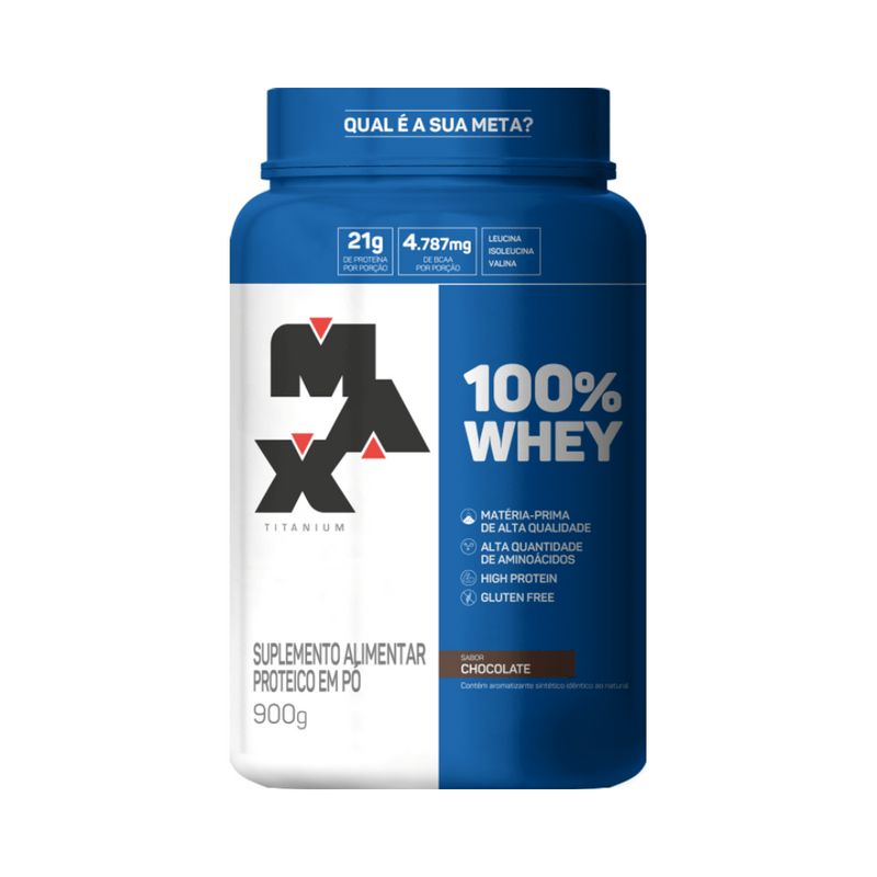 100% Whey Pote 900G - Max Titanium - Chocolate